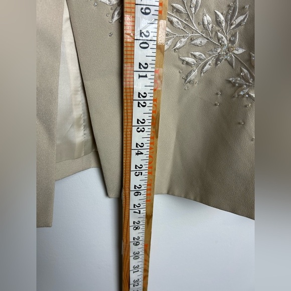 VTG Y2K Adrianna Papel Occasion 14 Blazer Beaded Sequins Tan one Button Preppy - Picture 12 of 16